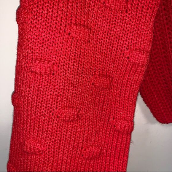 NWOT Jessica Simpson Balloon Sleeve Red Sweater Womens Small Knit Oversized Cozy - Picture 2 of 7